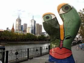 Modern sculpture near Yarra River, Melbourne