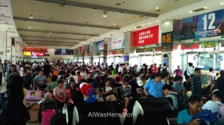 Crowded waiting room in South Bus Station